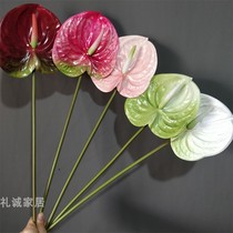 Simulation of red palm green palm tape 3D printing color home decoration fake flower wedding flower arrangement flower material soft dress flower art