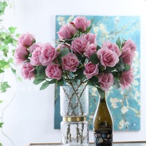 Simulation flower 5 roses 6 color home decoration fake flower wedding road flower wall rose photo props Flower