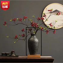 Simulation berry red fruit hair fortune fruit auspicious fruit long branch flower floor flower art Chinese home flower arrangement fake flower