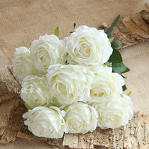 10 bunches of French roses wedding road introduction decoration fake flower wall rose photography home decoration fake flower