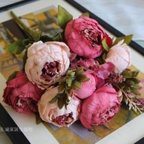 European style vintage oil painting peony home decoration flower wedding flower silk peony flower artificial flower decoration