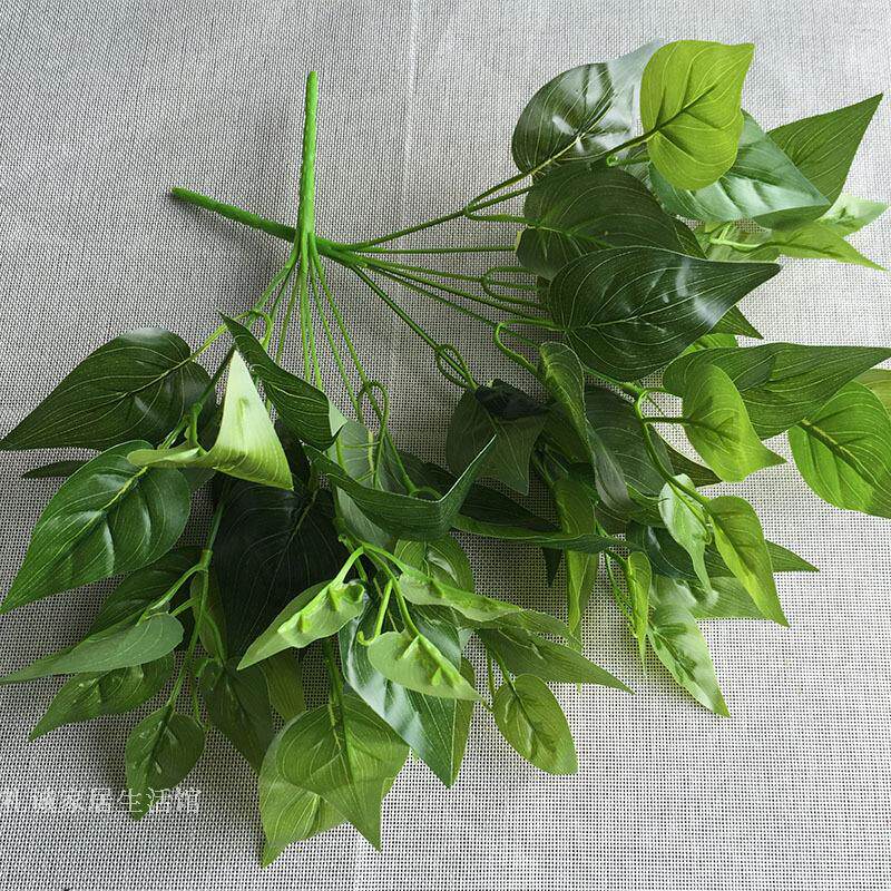 (Courtesy) emulation Plastic Over Rubber Leaf Green Plant Interior Decoration Plant Wall Foliage Gold Gleaf Eye Brow