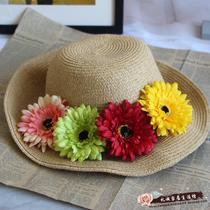 (Licheng) 10CM Fran flower African chrysanthemum flower DIY jewelry silk flower headdress hairpin slippers flower