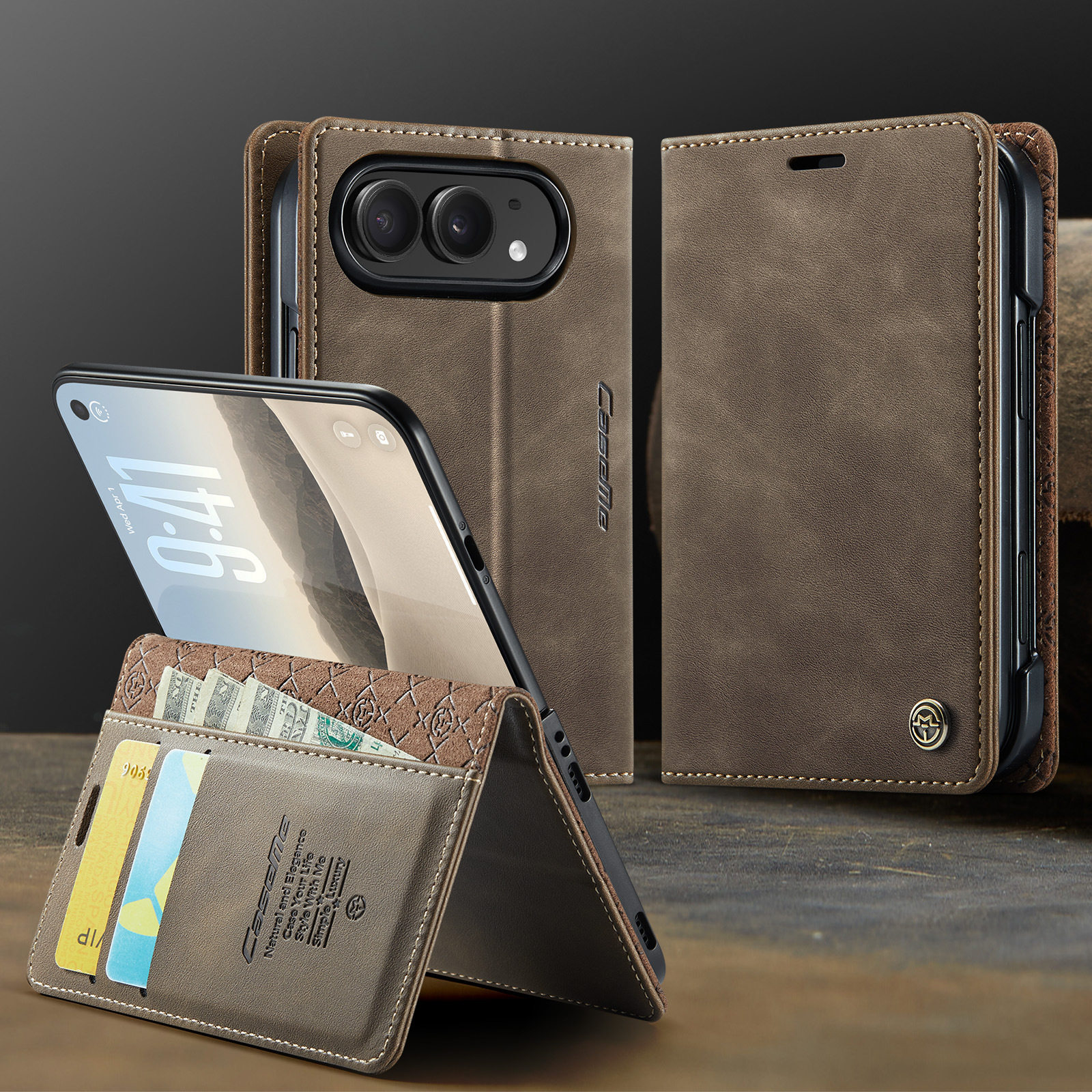 Faux Leather Wallet Emblem iPhone Case