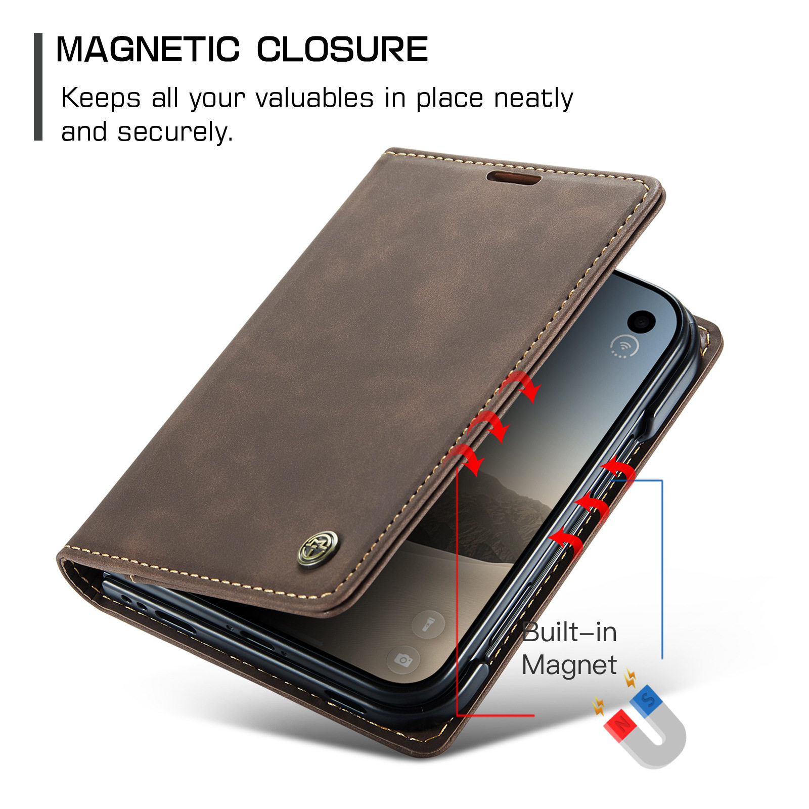 Teal Leatherette White Stitching iPhone Case