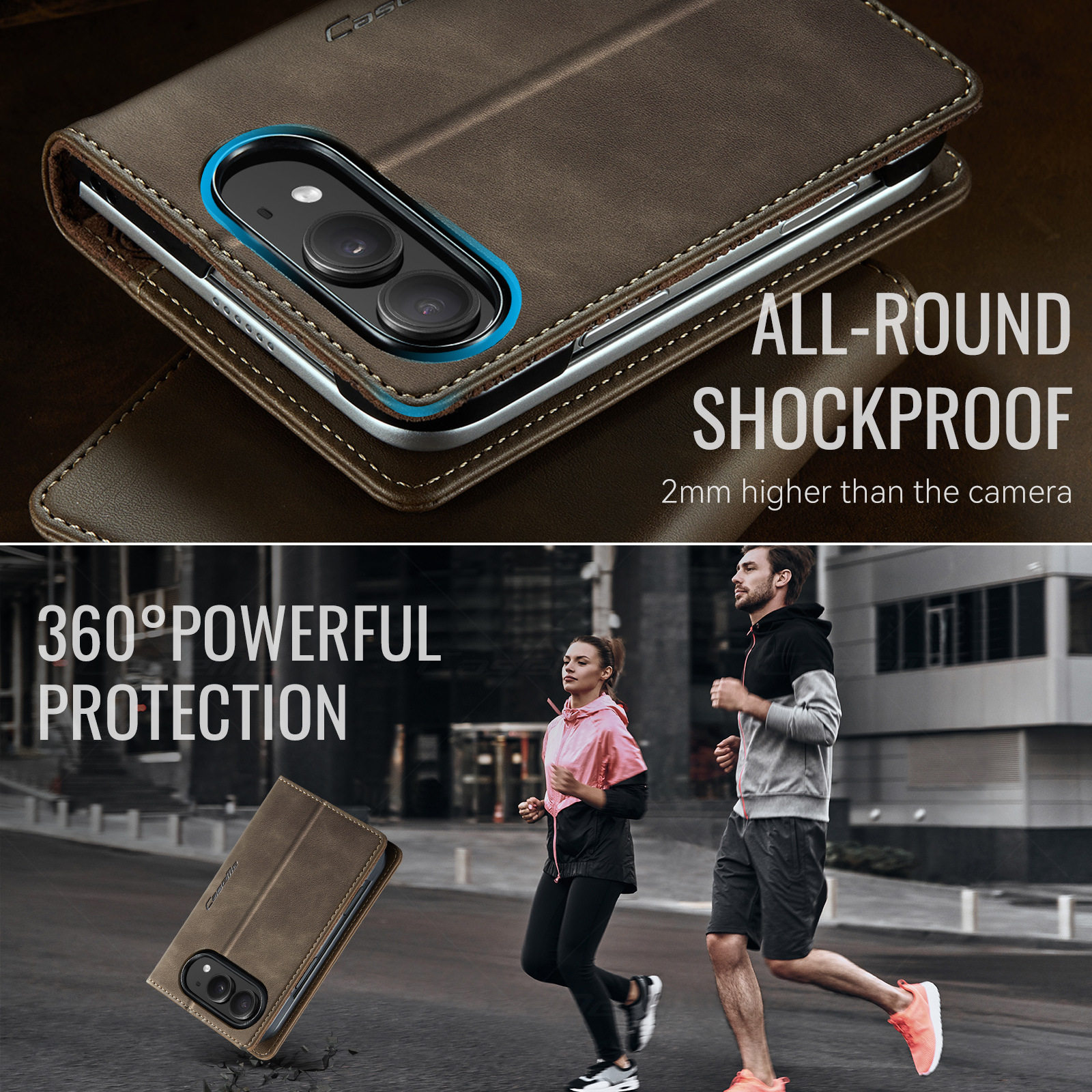 Faux Leather Wallet Emblem iPhone Case