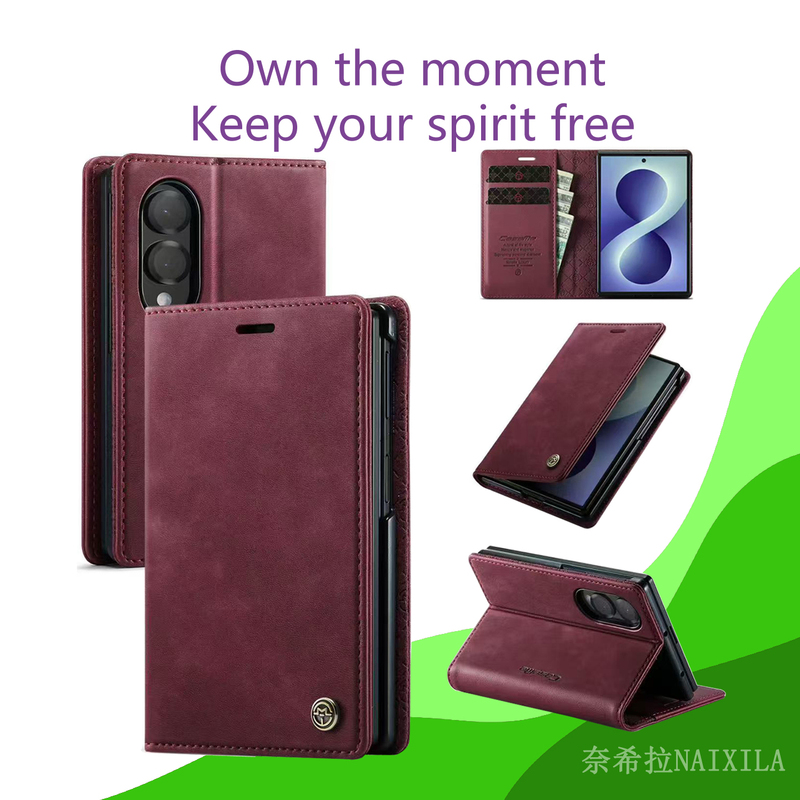 New Fashionable Flip Card Holder Phone Case Suitable for Samsung Zfold8 Phone Protective Case Zfold8Ultra Phone Case Business Travel Phone Case Fashionable Anti-Drop Shockproof Phone Case
