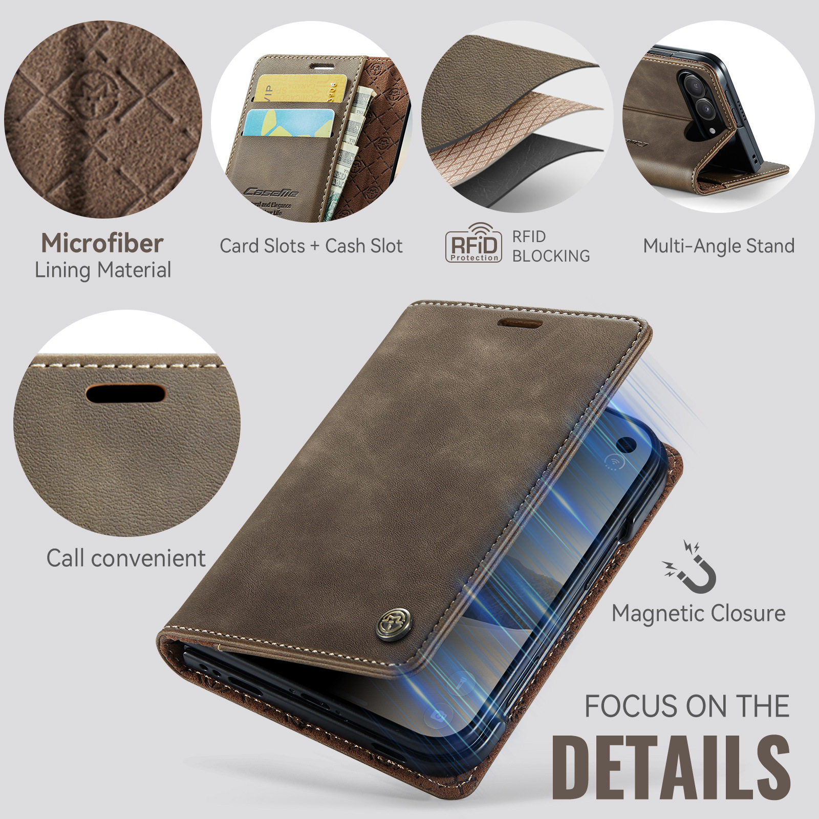 Faux Leather Wallet Emblem iPhone Case