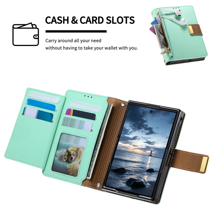 Golden Retriever Card Slot Leather Stand Flip Foldable iPhone Case
