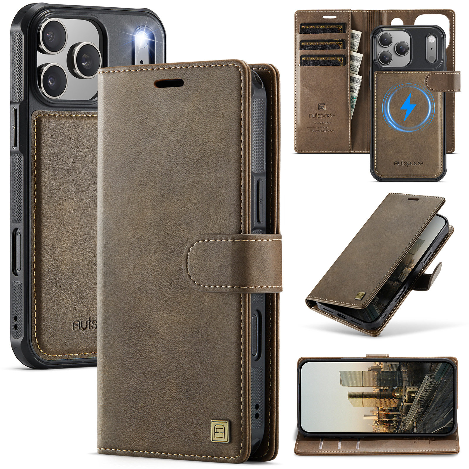 Distressed Leather Stitching Logo iPhone Case