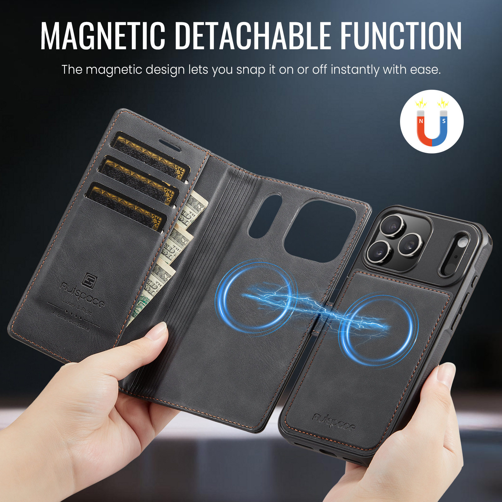 Distressed Leather Stitching Logo iPhone Case
