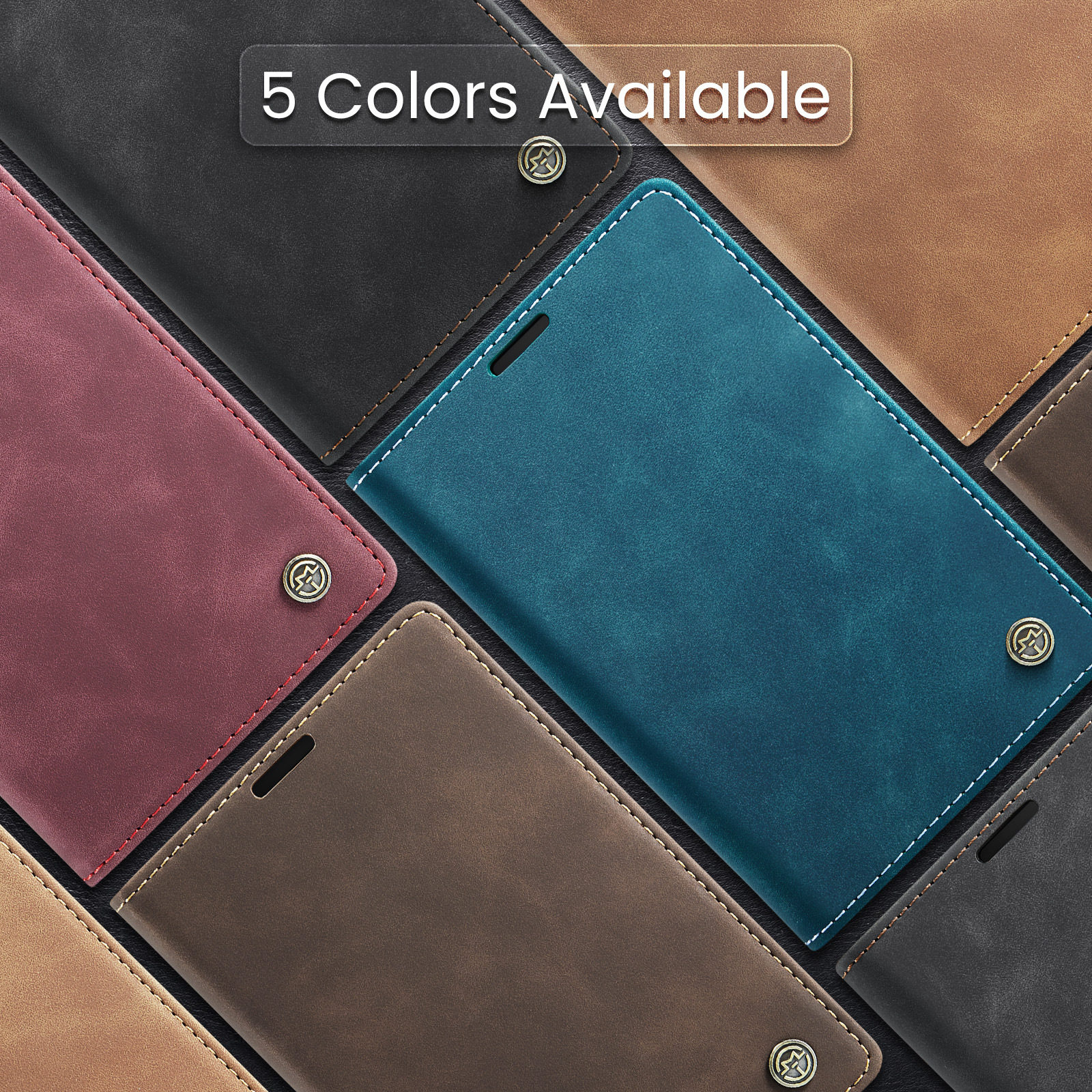Teal Leatherette White Stitching iPhone Case