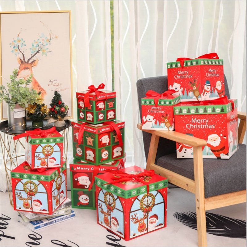 Christmas decoration gift box Christmas carton gift gift packaging box shopping mall shop window Christmas scene layout