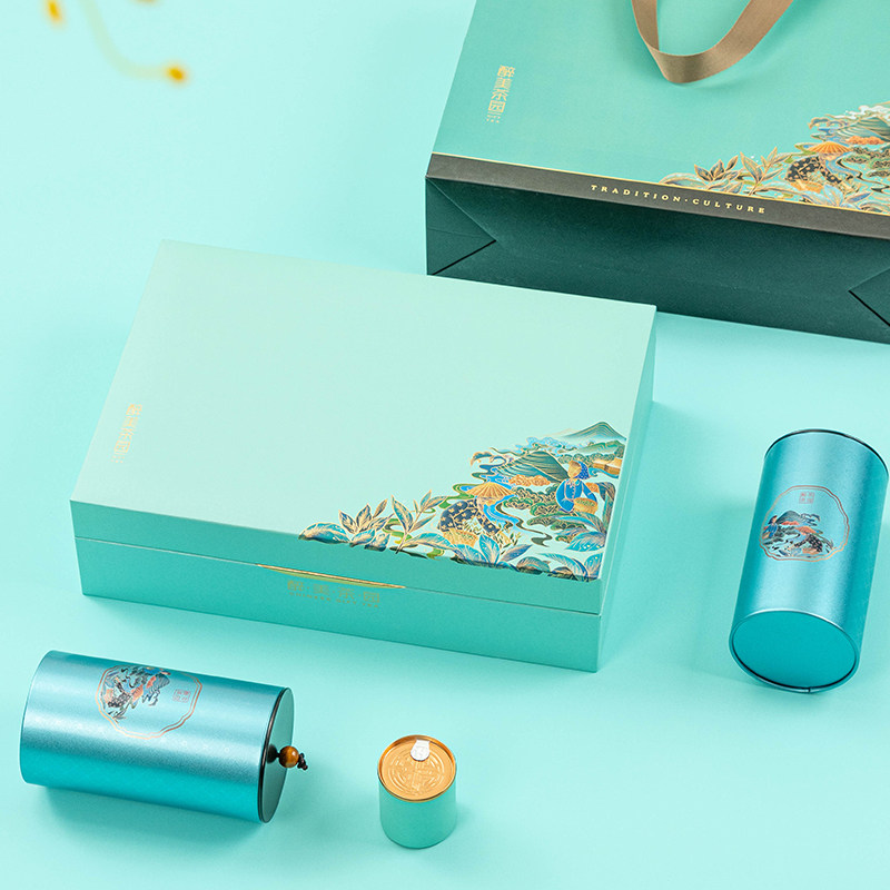 Tea packaging box empty gift box boutique spring tea green tea white tea universal gift box empty box canned box tin can