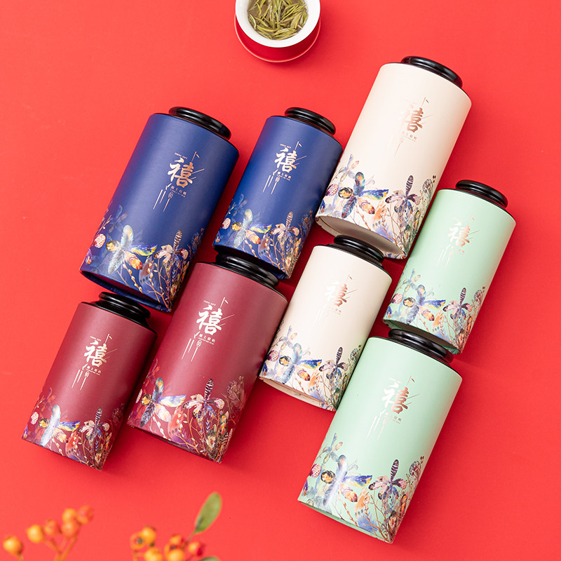 General tea paper cans package composite paper sealed tea foil spring tea tea new simple set 1 kg green tea