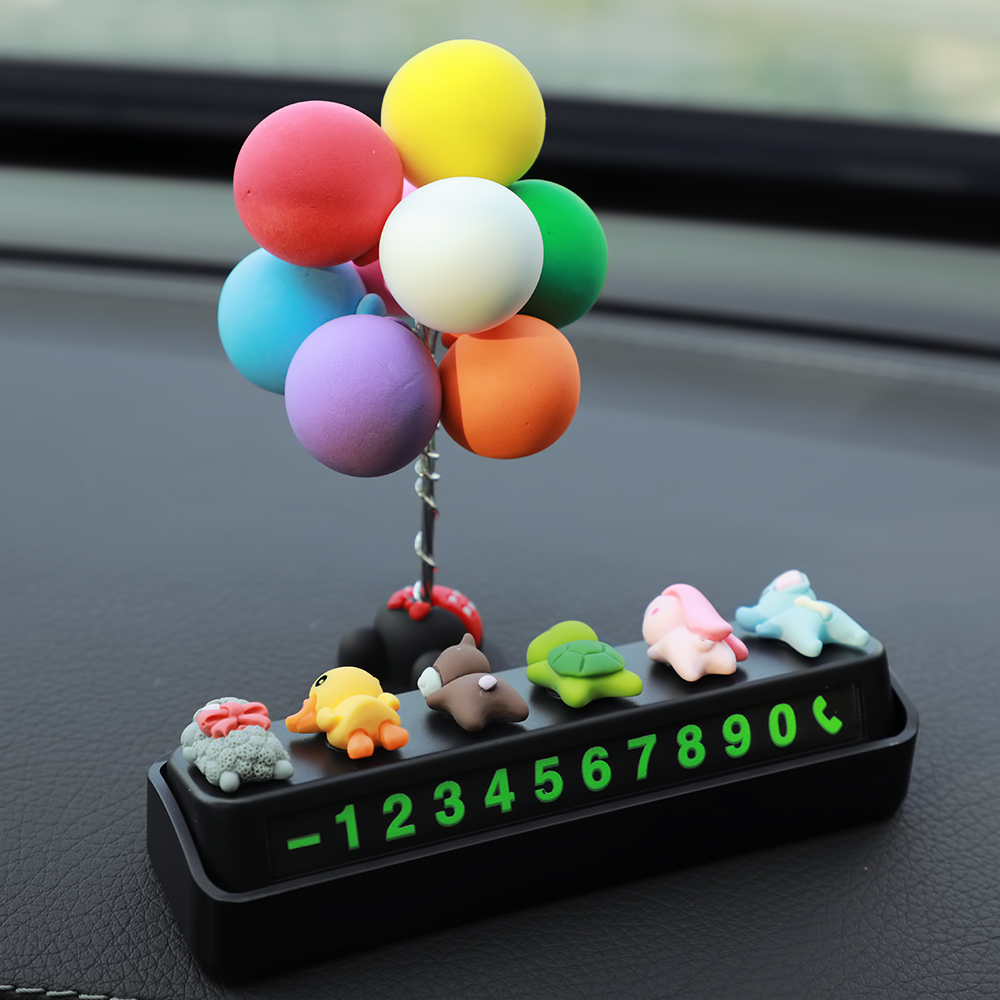 Cartoon little turtle car temporary parking sign three-dimensional moving phone number plate car interior decoration hidden moving license plate