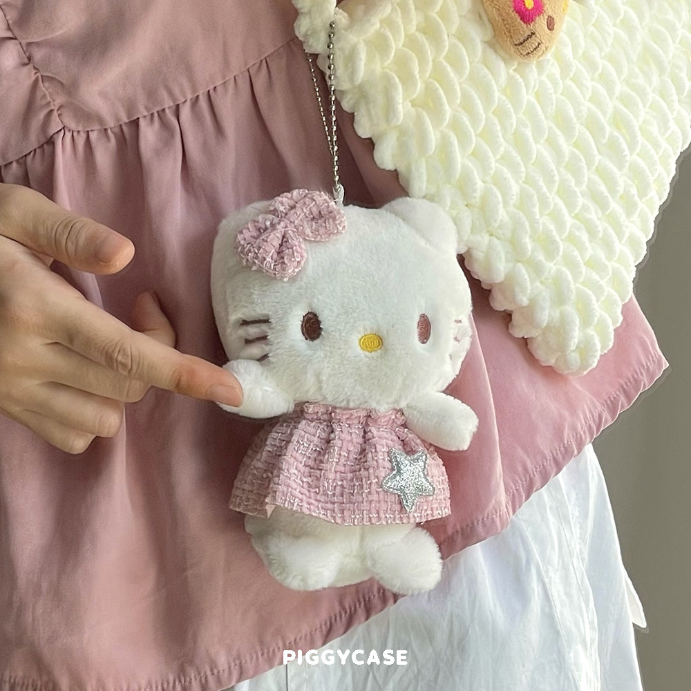 凯蒂猫粉嫩裙子hellokitty挂件可爱毛绒公仔挂件kt挂饰钥匙扣礼物-阿里巴巴