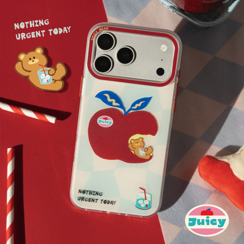 New Spicy Bear Red Apple Case for iPhone 18 Pro Max, Bear Phone Case for Apple 17 Pro, Original Illustration, Retro Niche Matte Anti-Drop Soft Edge, Unique Large Lens Frame, Non-Collision New Spicy Bear Red Apple Case for iPhone 18 Pro Max, Bear Phone Case for Apple 17 Pro, Original Illustration, Retro Niche Matte Anti-Drop Soft Edge, Unique Large Lens Frame, Non-Collision