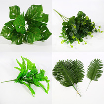 Wedding floral art simulation green leaves Green plants Simulation plants Forest department Wedding simulation road flower arrangement with grass decoration