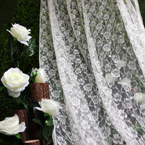 New wedding lace fabric Mesh fabric Elastic rose mesh lace cloth Dessert table cake table decorative cloth