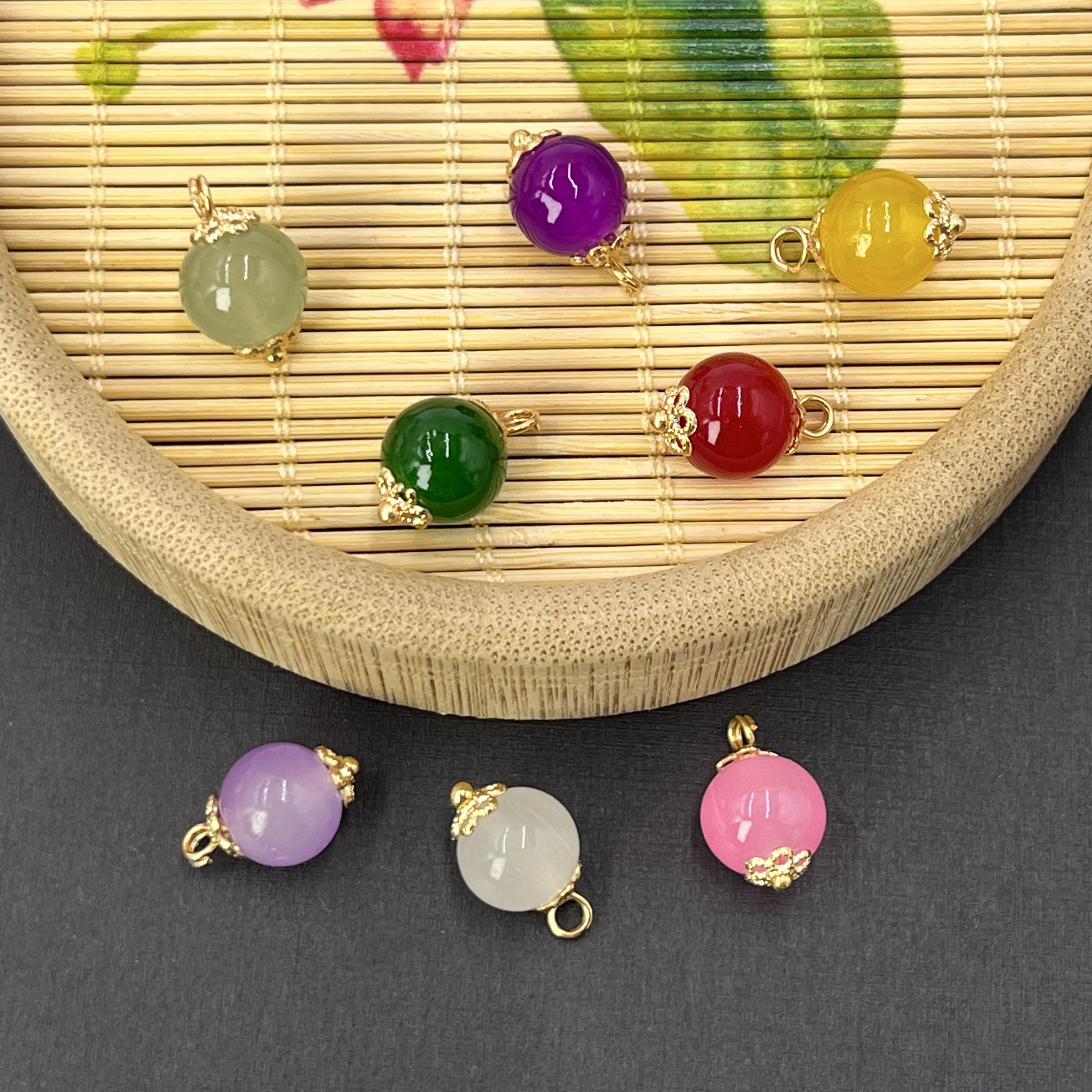 模造翡翠ボタン、ガラスボタン、唐装、漢服、チャイナドレスボタン