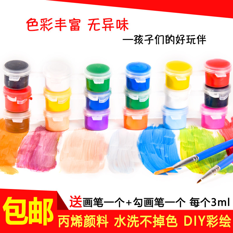 Children Painting paint 3ml 12 Color simple Acrylic Paint Nursery Fine Diy Painting Material