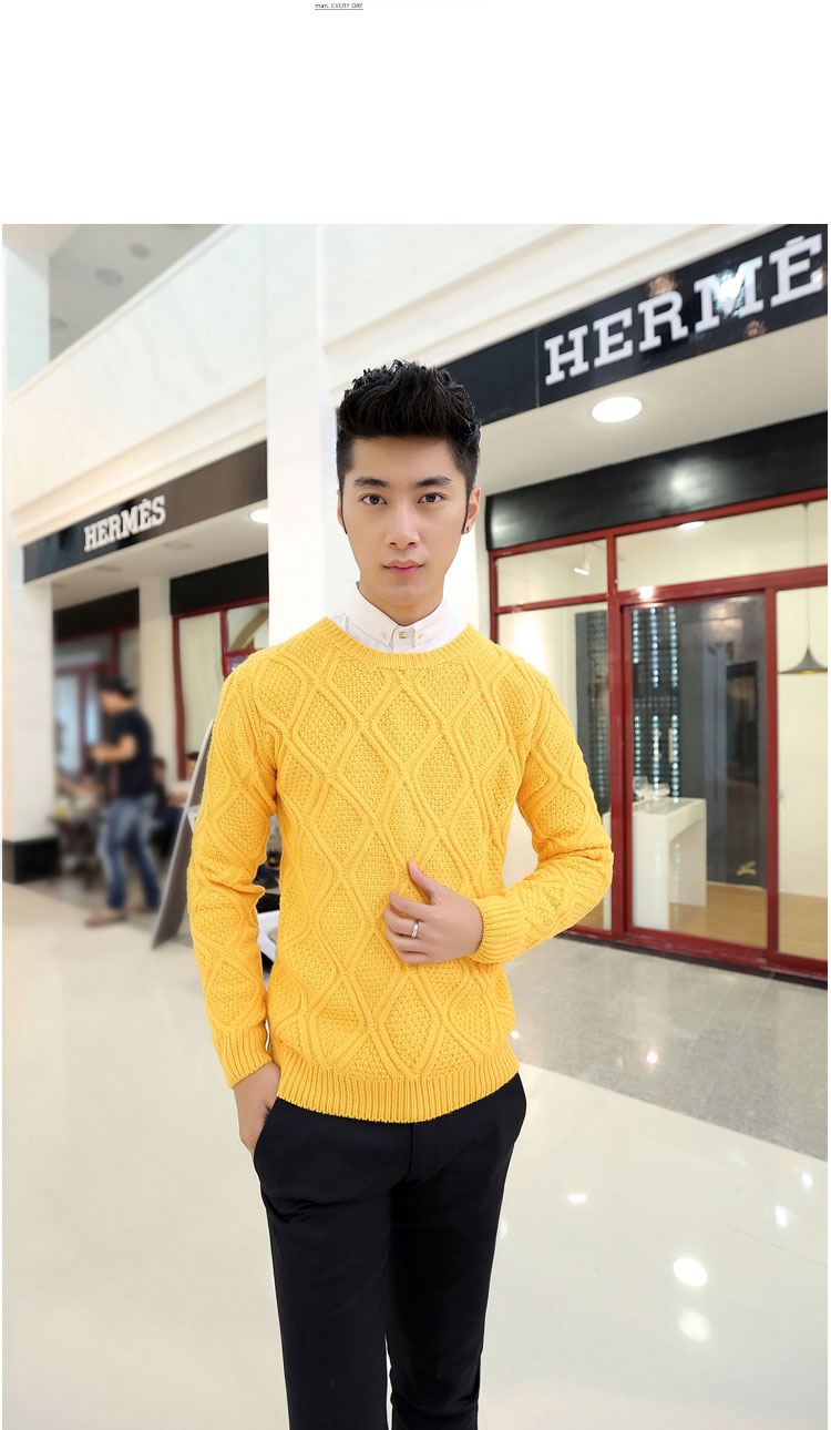 Áo len nam cổ tròn mỏng dệt kim dệt kim tay hình thoi ấm dày Áo len nam hàn quốc - Cặp đôi áo len shop quần áo nam