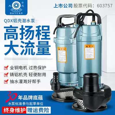 Dayuan water pump High lift QDX220V single three-phase industrial submersible pump Household agricultural high pressure irrigation pump