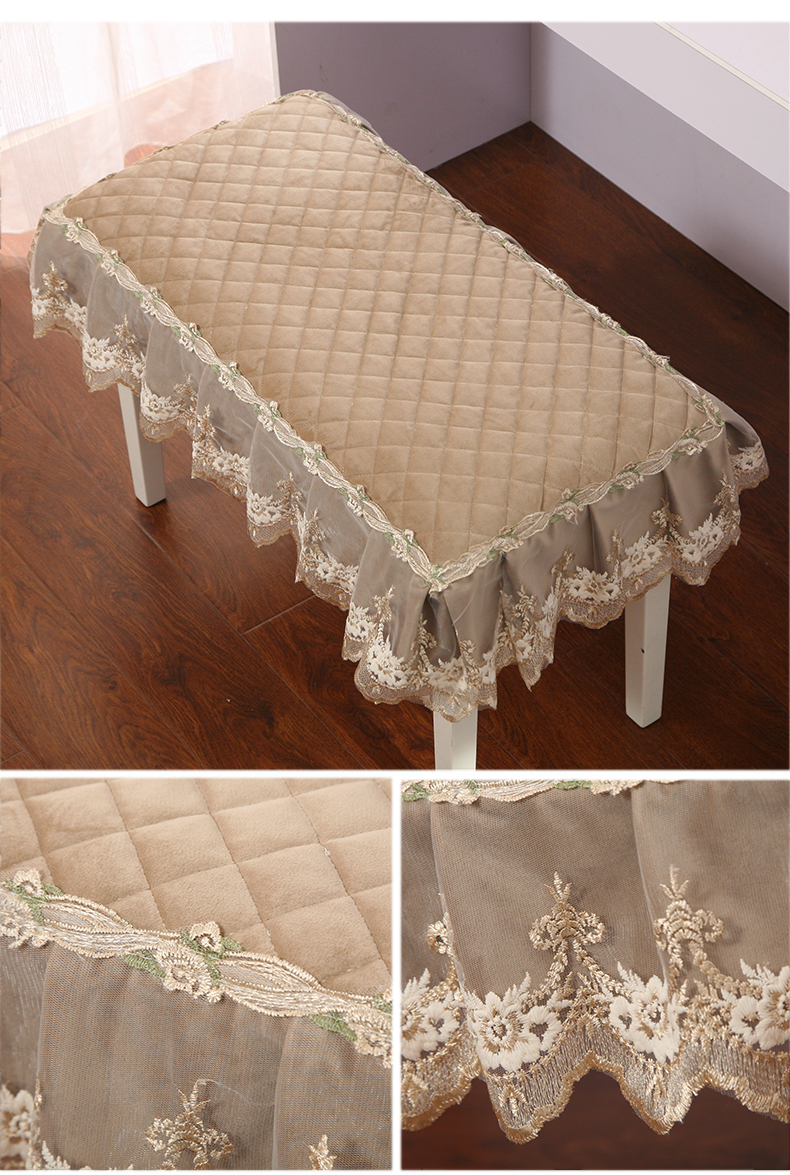 Châu Âu ren dày chống trượt đàn piano bao giày băng ghế băng bàn trang điểm phân phân hình chữ nhật đệm ghế đặt tùy chỉnh - Ghế đệm / đệm Sofa thảm trải ghế gỗ đẹp