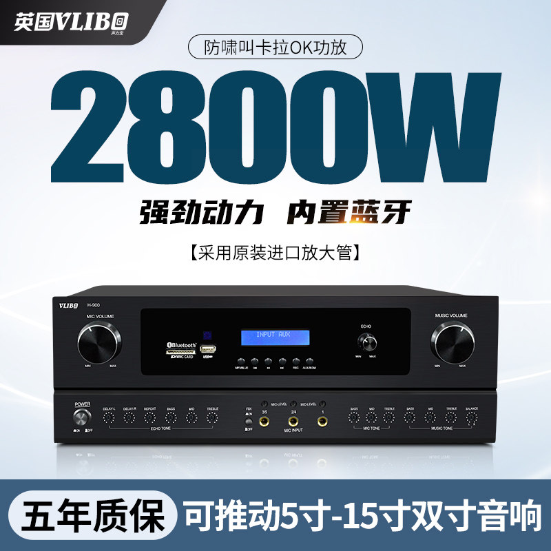 British VLIBO Shenglibao professional high-power home Bluetooth anti-whistle KTV subwoofer karaoke amplifier