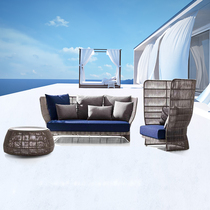 Vines Outdoor Leisure Sofa Villa Clubhouse Rattan Furniture Triple Double Vines Sofa Outdoor Rattan Furniture Combination