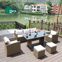 Outdoor furniture vines Rattan Sofa Combined sofa Composition Living room Tenyi sofa trio Imitation rattan sofa Sofa Chair