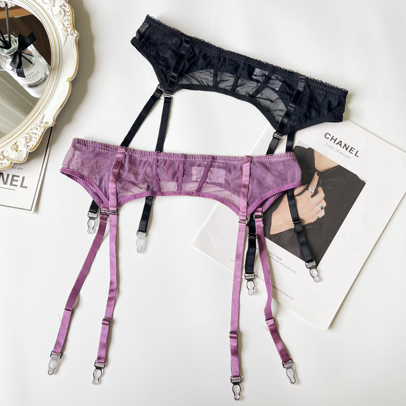 Transparent Mesh Garter Belt for Women, Non-Slip Stocking Clips, Sexy Leg Stocking Accessories, Detachable and Adjustable Suspender Buckle Transparent Mesh Garter Belt for Women, Non-Slip Stocking Clips, Sexy Leg Stocking Accessories, Detachable and Adjustable Suspender Buckle