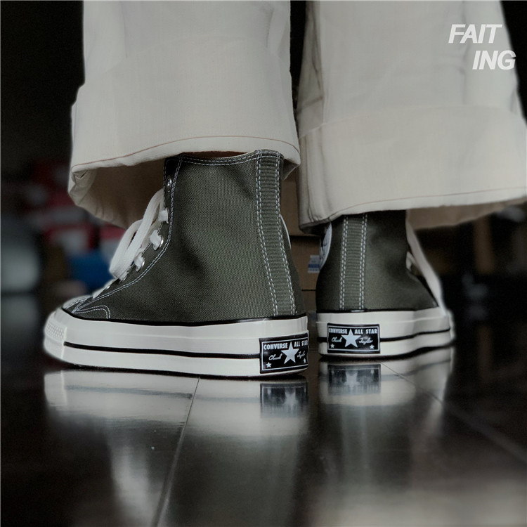 Converse CONVERSE 1970S Samsung tiêu chuẩn quân đội màu xanh lá cây cao để giúp những người đàn ông và phụ nữ mới giày vải lưu hóa 162052C shop giày thể thao