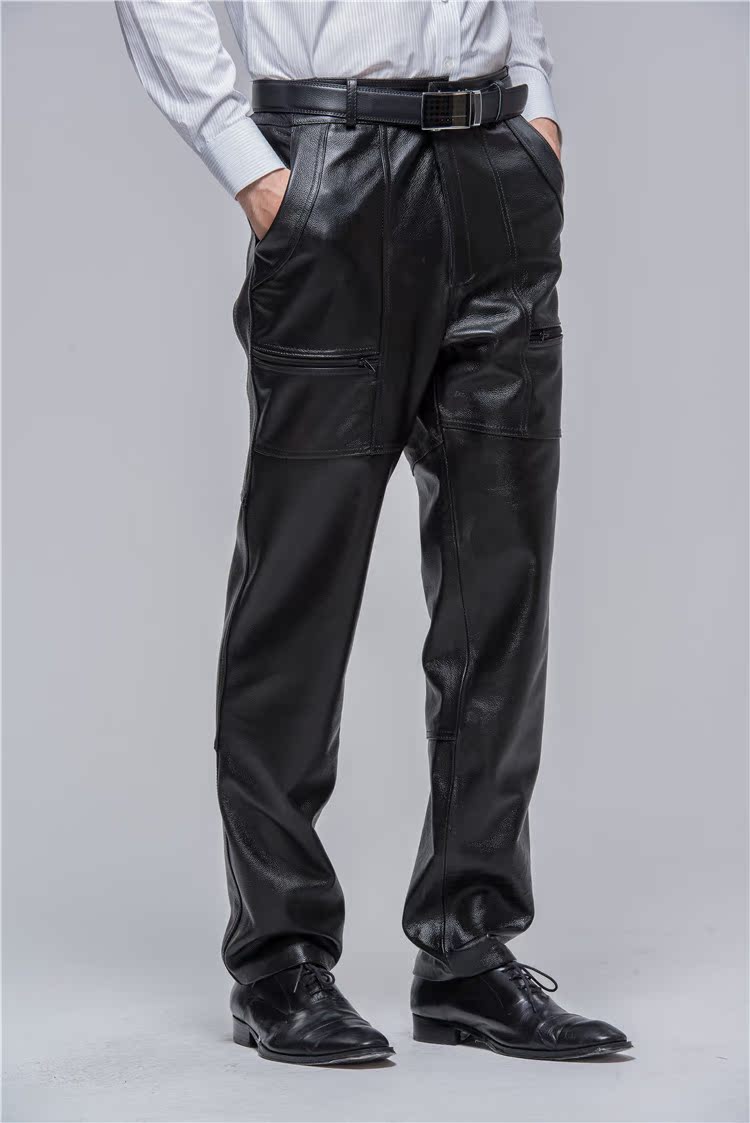 Pantalon cuir homme droit pour hiver - Ref 1491189 Image 22