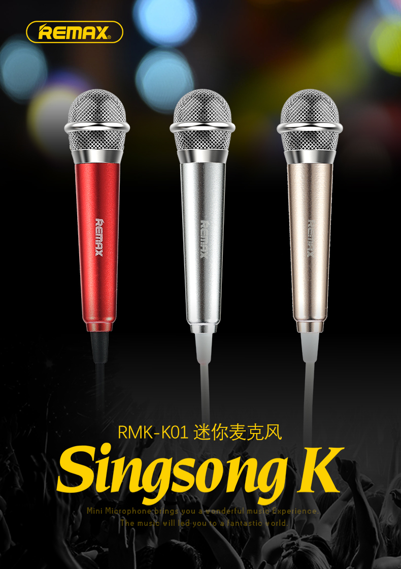 micro bbs Remax RMK-K01 clip trực tiếp vòng cổ mini micro kim loại lúa mì trò chơi máy tính hét lúa mì mic bộ thu âm livestream