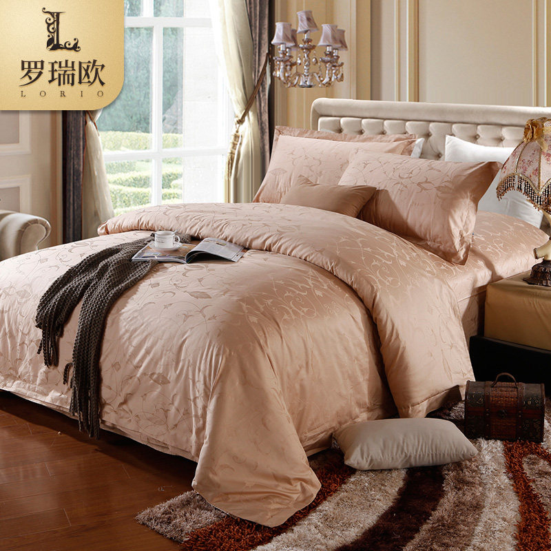 Five-star hotel bed four-piece set pure cotton 60 jacquard cotton three-piece set 1 8m bed simple double quilt cover