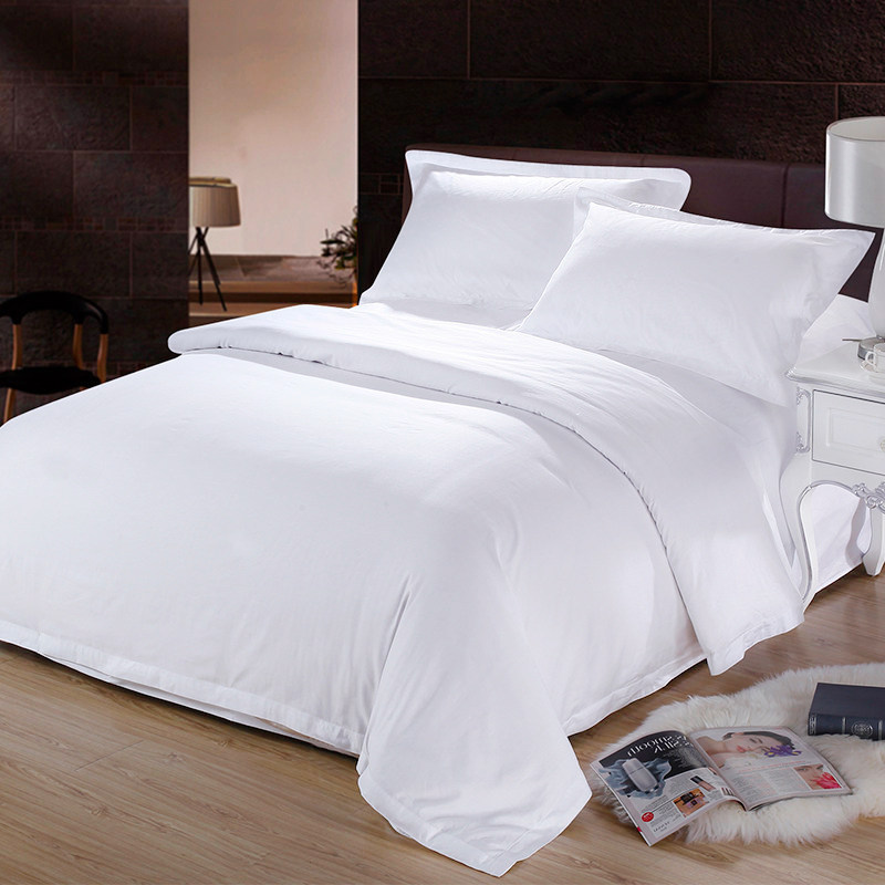 60 Tribute Satin Hotel Bed Bedding Four Pieces Of Pure Cotton Full Cotton Exclusive White Star Class Guesthouse Bed Linen Quilt 4