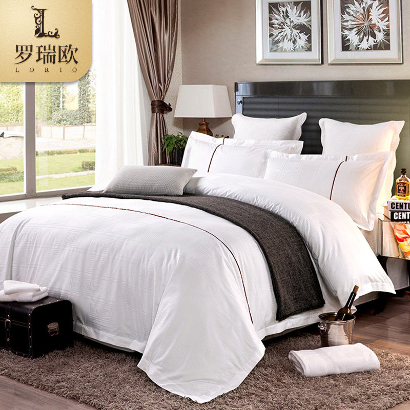 Hotel use three or four sets of cotton 60 jacquard hotel bedding sheets quilt cover pure cotton kit simple