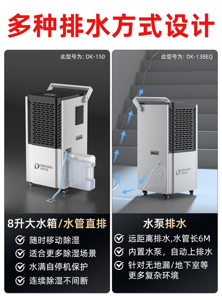 Dolexin Industrial Dehumidifier High-Power Household Basement Dehumidifier Warehouse Moisture-Proof Commercial Moisture-Absorbing Dehumidifier