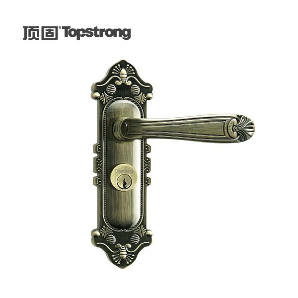 Top solid security door lock European-style indoor bedroom solid wood door lock double lock tongue home room door lock mechanical wrench lock