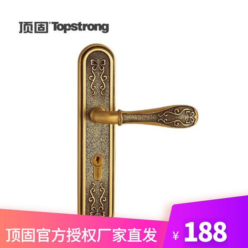 (Qingkura special price) Top solid classic retro pure copper lock room door lock bedroom door lock solid wood mechanical lock