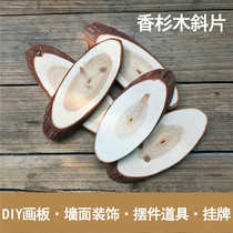 Log Sheet Diy Hand-painted Wood Sheet Material Chamfered Wood Chip Base Courtyard Decorate Doorplate for free hole-in-the-hole