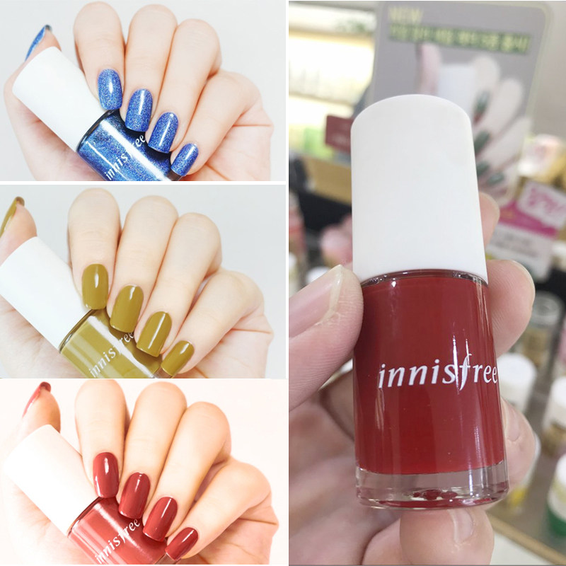 South Korean special cabinet Innisfree nail polish big cherry color bean sand color 64 blueberry ice sand 47 48 48 54 persistent