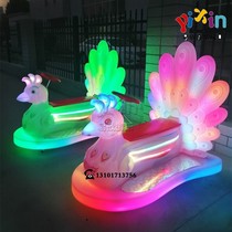 Childrens bumper car square New luminous excavator Electric Childrens hook machine toy car double parent-child amusement car