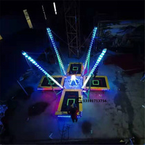 Outdoor large square stall glowing bungee amusement equipment music foldable Trampoline childrens Bouncing bed