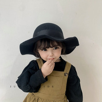 Childrens gift hat female Inron retro autumn winter hat girl princess butterfly knot fur the fisherman hat baby little gift hat