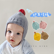2020 autumn and winter Korean baby hat 6-12 months children knit wool line cap male and female baby ear Lei Feng cap