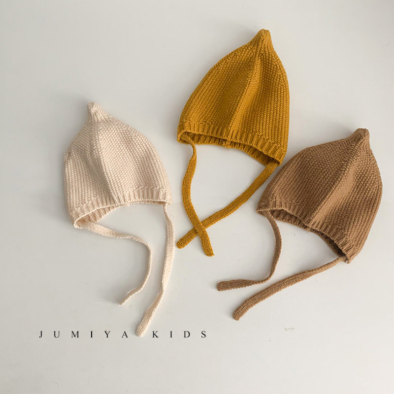 ins Korea pointed hat ~ new baby hat tweet male and female baby autumn winter 0 to March knitted sweater hat