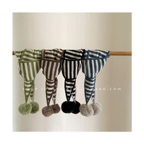 New winter childrens scarf for boys autumn and winter style boys and girls knitted warm wool ball scarf long scarf trendy